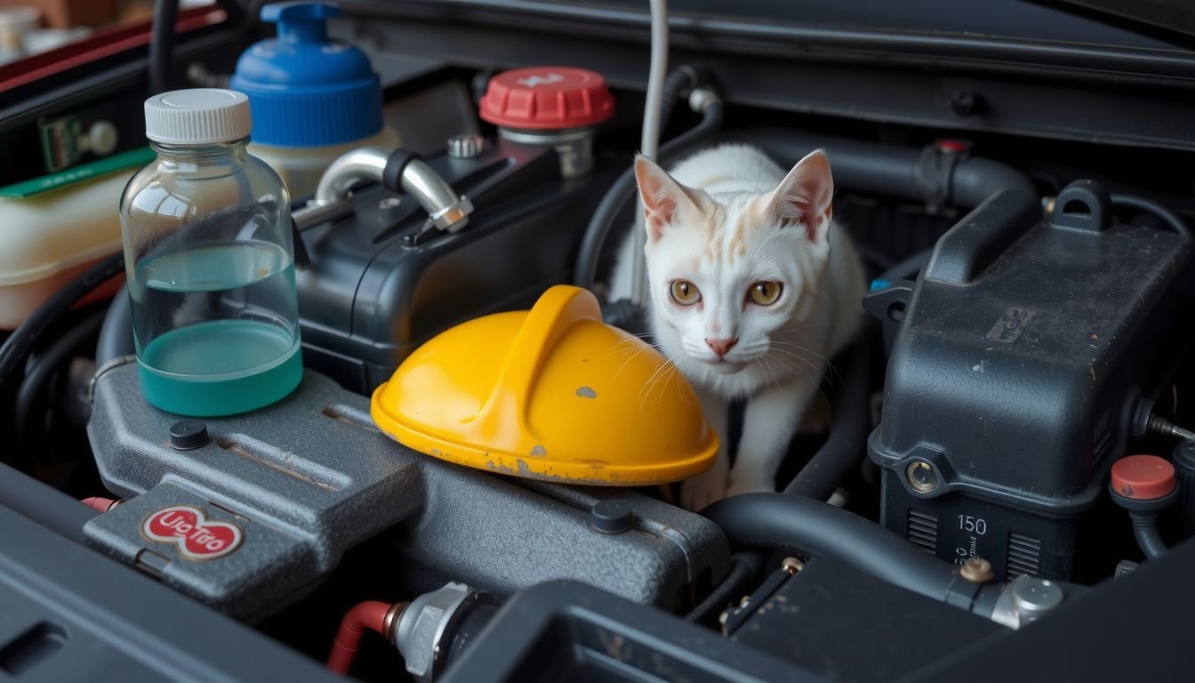 how to get a cat out of a car engine