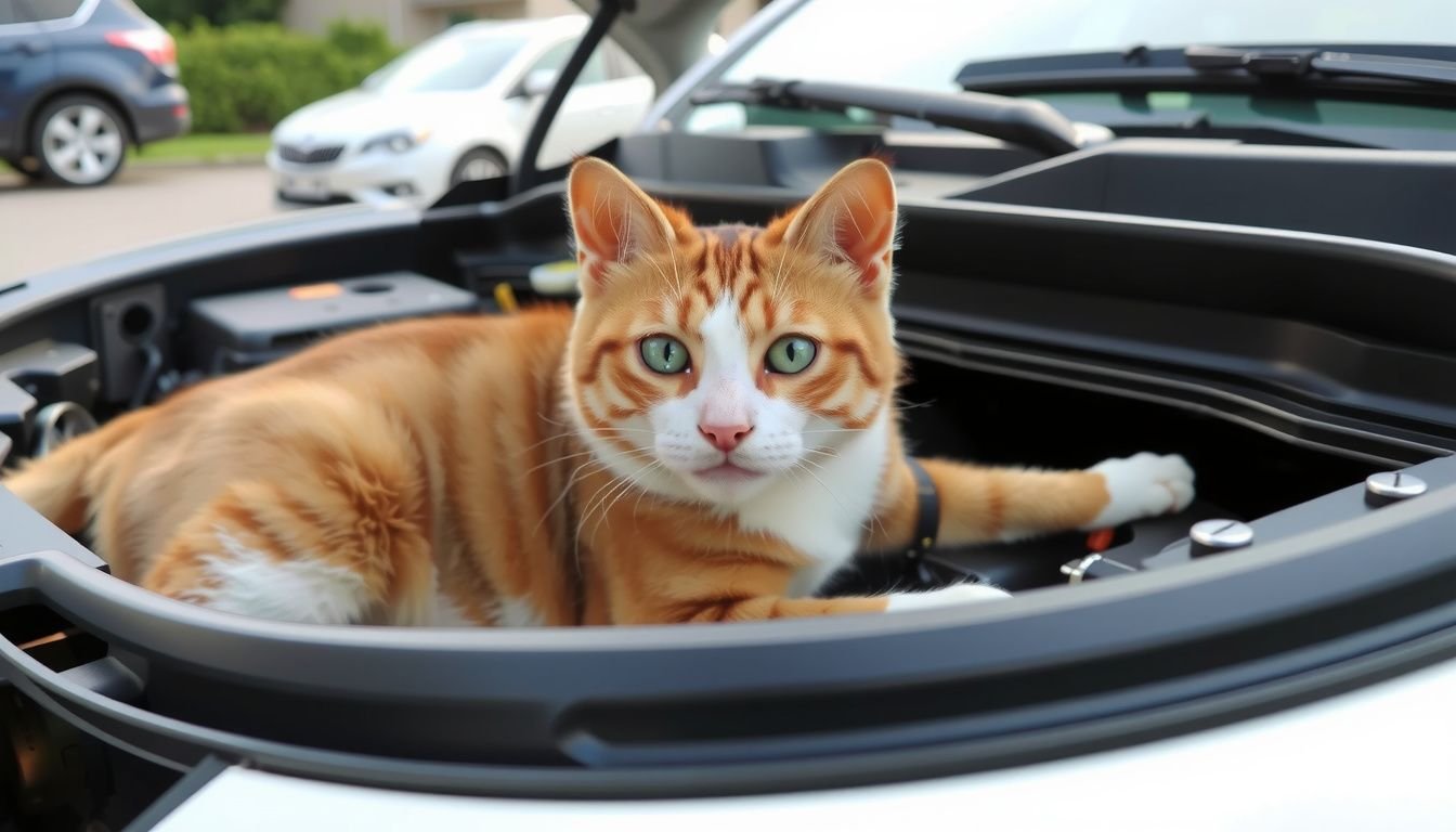 how to get cat out of car engine
